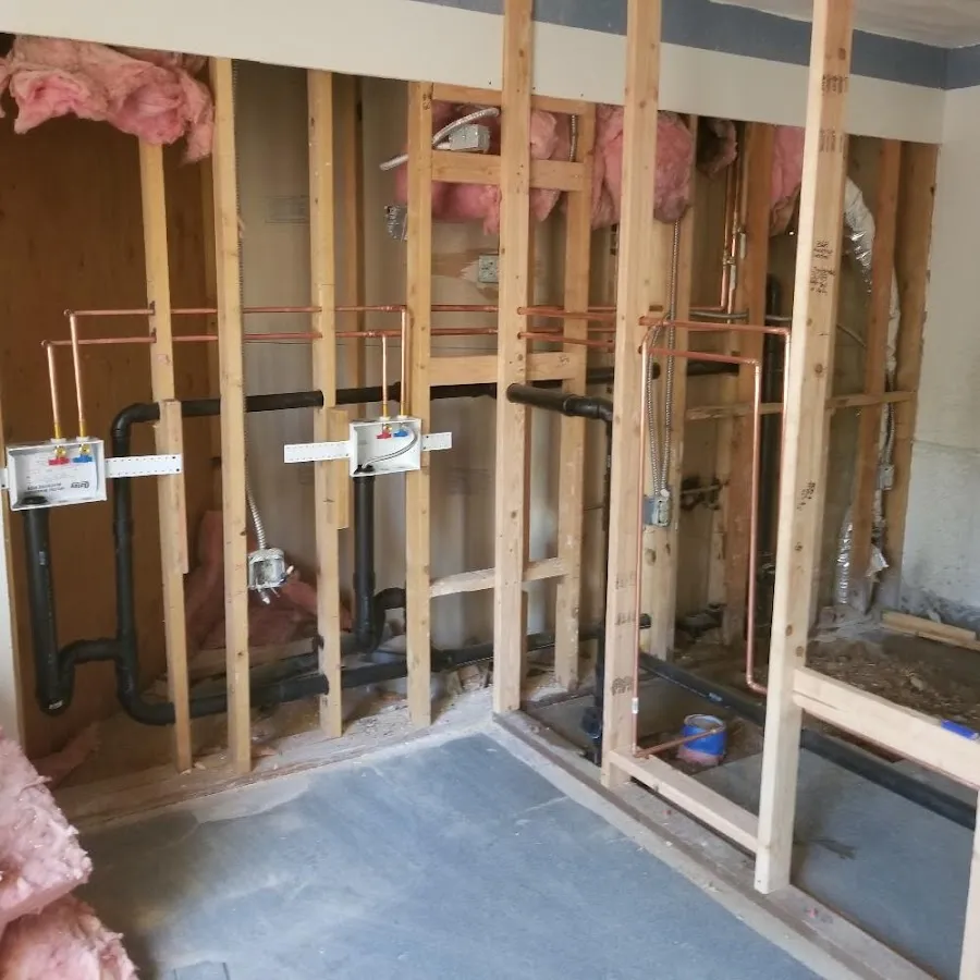 Copper pipe rough-in and plumbing installation in Sumner